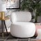 Baxton Studio Tayla Modern & Contemporary White Fabric Upholstered and Black Metal Accent Chair 204-12578 - alternate 1